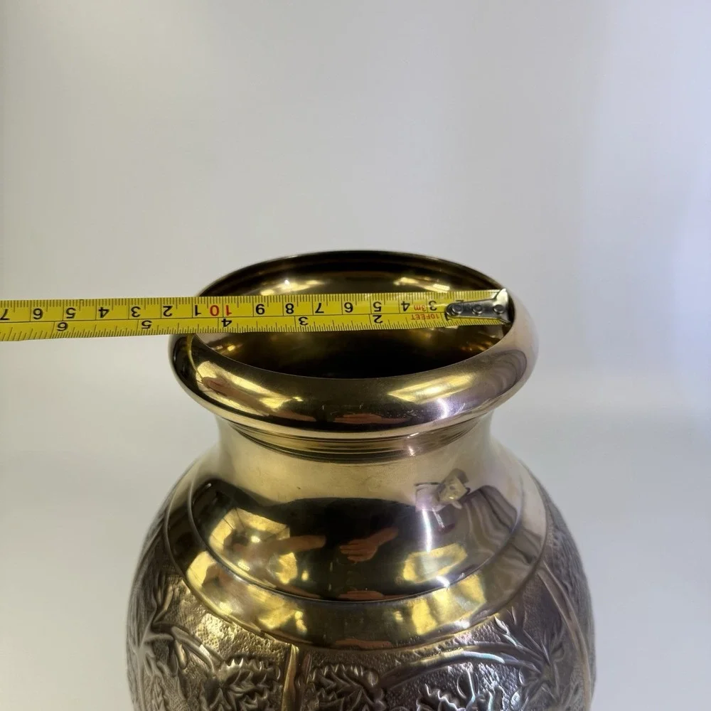 Vintage Handmade Brass Pot Vase‎ 10